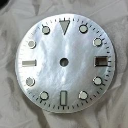 Elegant Luminous Green Shellac Watch Face Accessory with Customizable Logo (White)