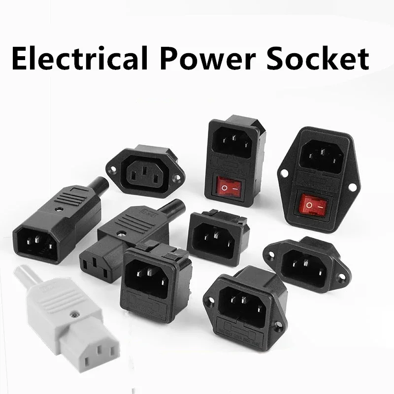 Черная розетка для панели питания переменного тока CE IEC320 C13 C14 Черная розетка для панели питания переменного тока CE IEC320 C13 C14