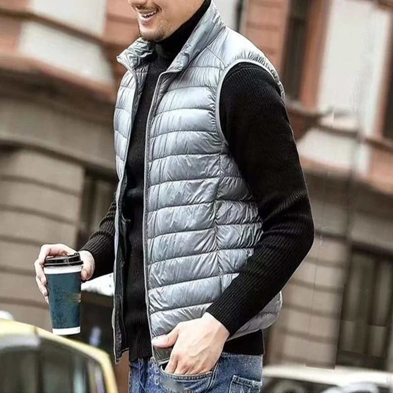 Men's Winter Coat 90% White Duck Down Vest Portable Ultra Light Sleeveless Jacket Portable Waistcoat for Men down jacket,mens jacket,men down vests