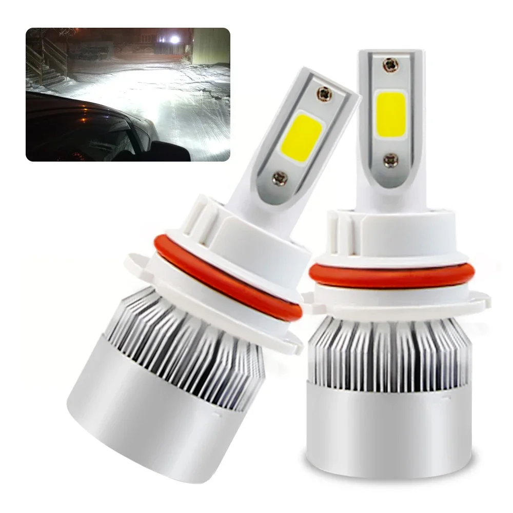 2Pcs C6 BA9S DC 12V 24V Auto LED Headlight Bulbs Hi-Lo Beam 72W 6500K IP65 Car Headlamp Led Signal Light Driving Lights Fog Lamp