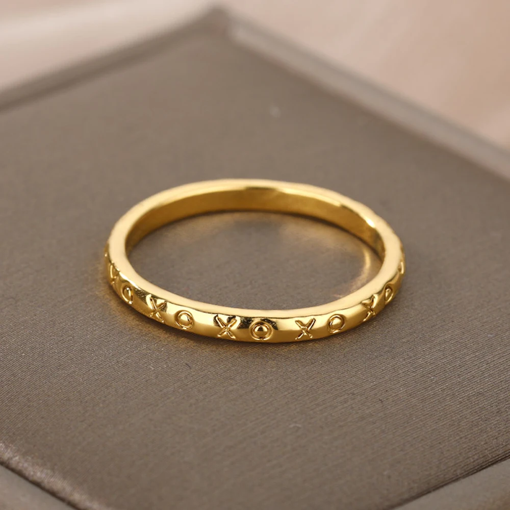Simple Rings For Women Men Gold Color Stainless Steel Ring Male Female Fashion Engagement Wedding Party Finger jewelry rings wedding rings finger rings ring jewelry