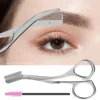 Stainless Steel Eyebrow Scissors With Eyebrow Comb High Quality Makeup Scissors Eyebrow Trimming Knife Hair Remover Shaver Tool 1