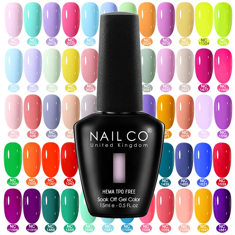 Premium Gel Nail Polish 15ml - HEMA Free Base & No Wipe Top Coat for Long-Lasting Manicure