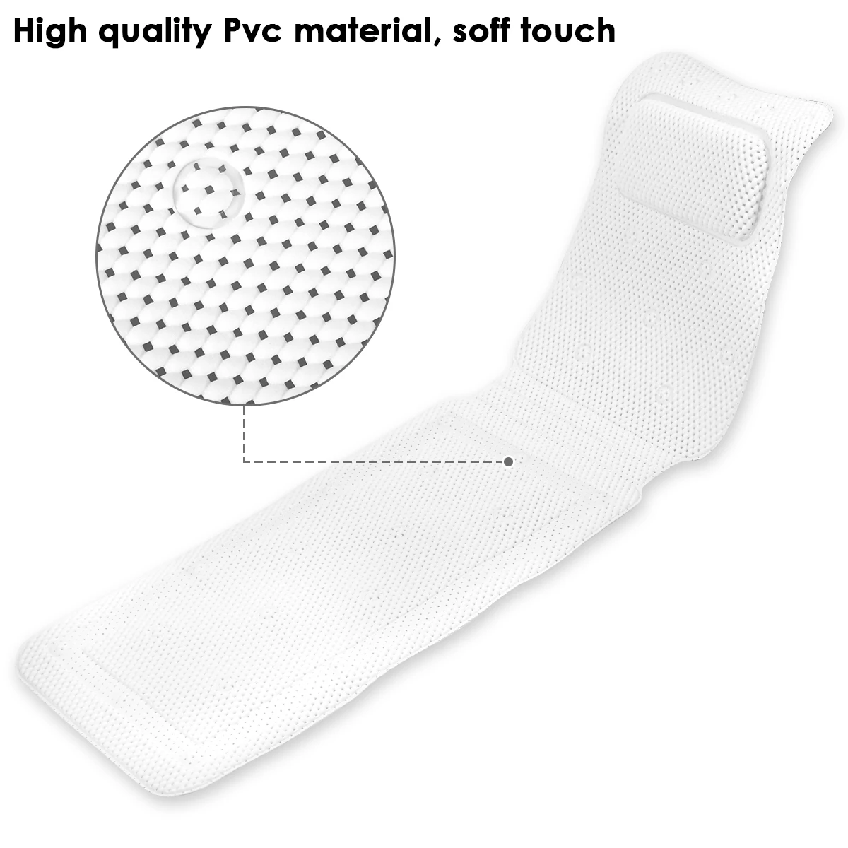 PVC Bathtub Cushion Mat with Suction Cups for Bathroom Spa