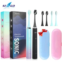 Seago Ultrasonic Electric Toothbrush 40000 Times/Min Vibration 5 Modes for Adult Tooth Brush 2 Mins Auto Smart Timer USB Charge 1