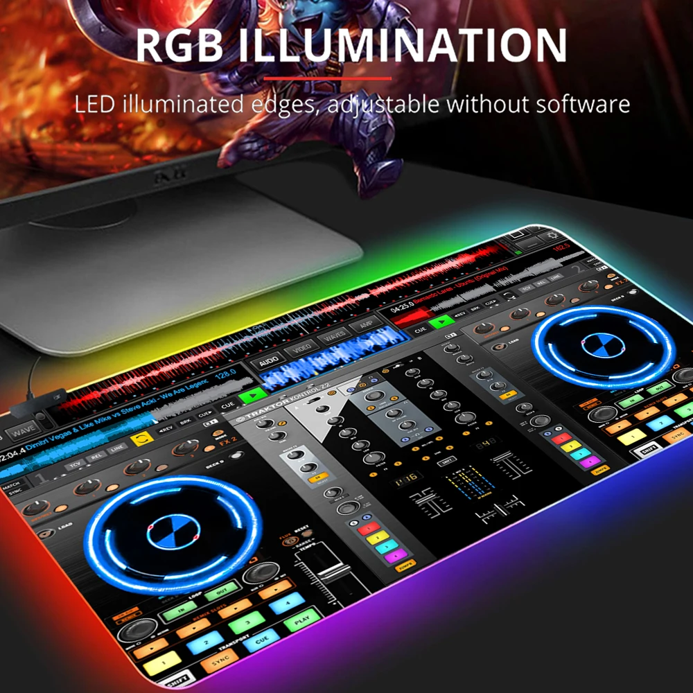 Radio Dj Controller Banco Da Lavoro Tappetino Per Mouse Xxl Accessori Da Gioco Carini Tappetino Da Gioco Tappetino Per Retroilluminazione Tappetino Pe