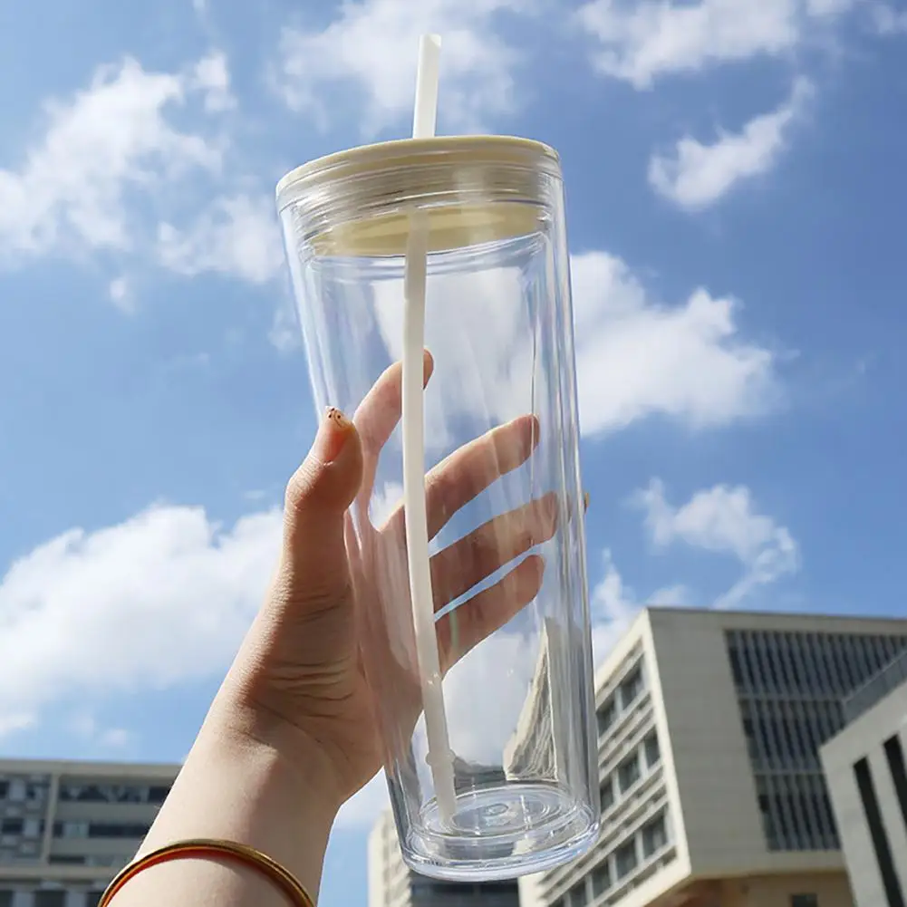 Wholesale 20oz Acrylic Tumbler With Dome Lid Straw Double Wall Clear  Plastic Bottle Travel Tumbler Reusable Cup Graduation Gifts - Straw Cup -  AliExpress