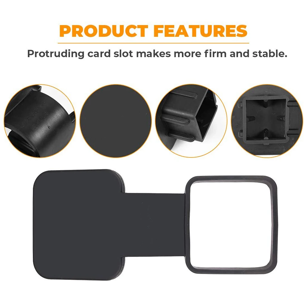 Rubber Trailer Hitch Receiver Cover Universal 2inch Tow Plug Tube Cap Protector Trailer Tow Hitch Tube Cover tow bar ball cover car tow hook cover