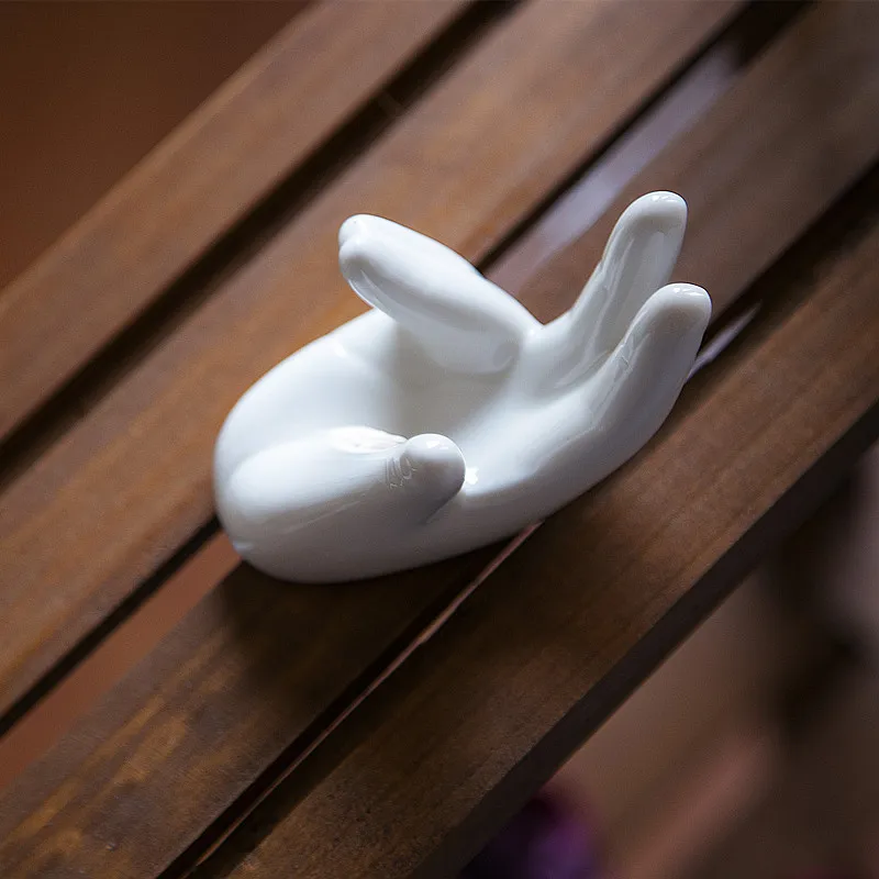 Ceramic Mini Hand Shaped Boiled Egg Cup Holder Leak Ceramic Guanyin Hand Rest Egg Placement Tool Rest Shelf Decoration egg boiler mold cup,egg cup holder