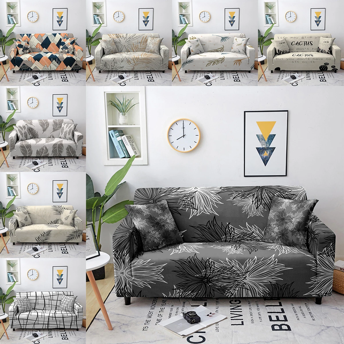 

Elastic Printing Sofa Cover For Living Room 1/2/3/4-seater All-inclusive Sectional Couch Cover Home Decoration Protector
