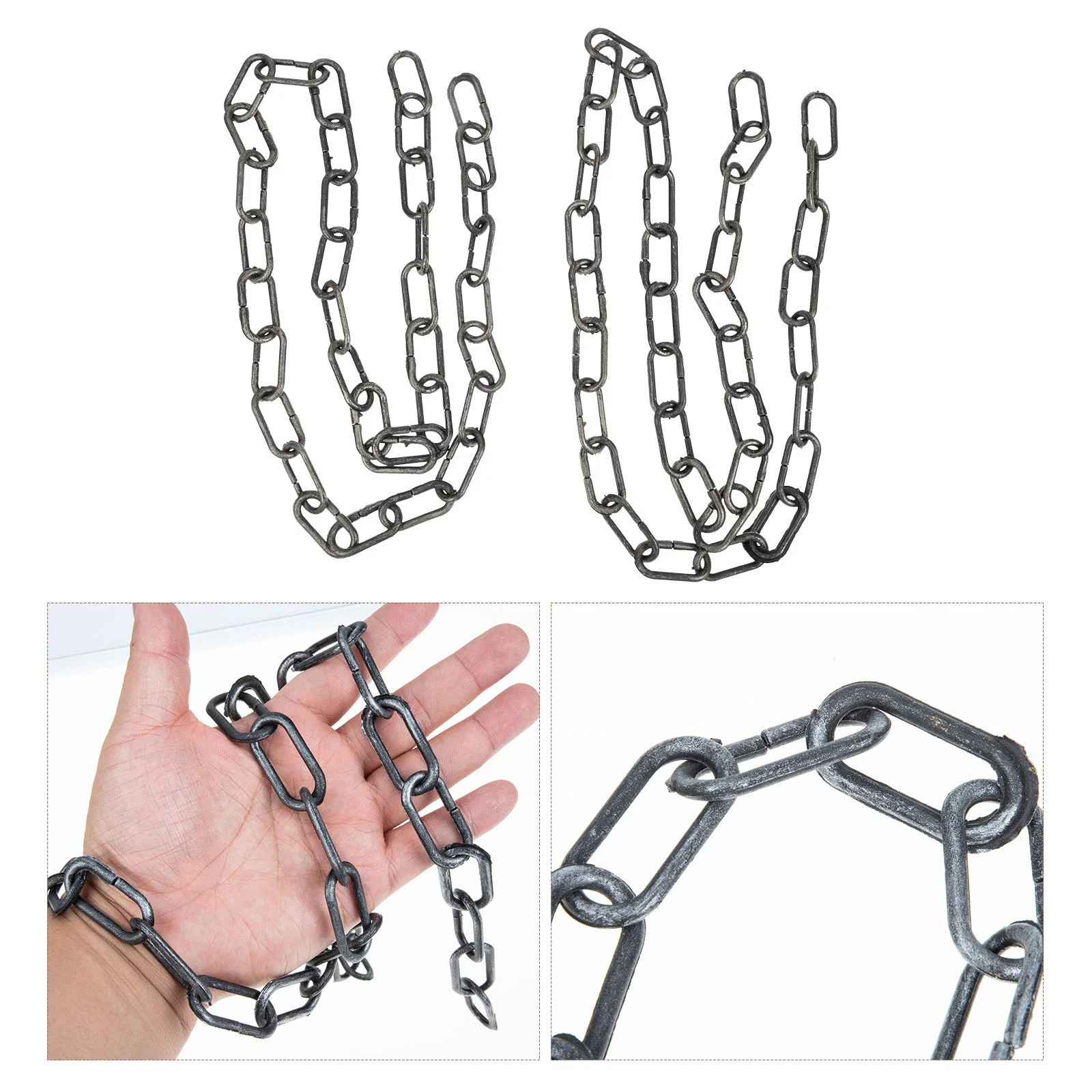 

2 Pack Chains Chain Prison Chain Props for Costume Party Decoration Accessory Black 100x2cm