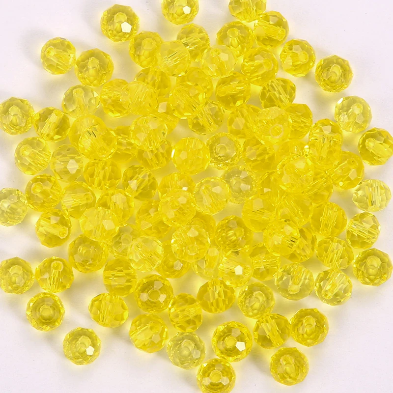Sparkling Faceted Glass Rondelle Beads for Jewelry Crafting and DIY Accessories
