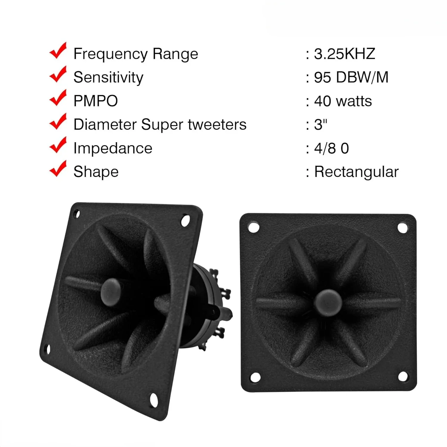 Tweeter 85MM Piezo 150W Ceramic Buzzer Round Square Audio Speaker Mobile Speaker 2Pcs audio speakers tweeter speaker