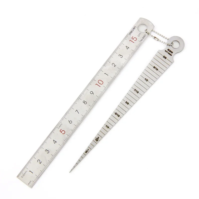 1-15mm Set Wedge Feeler Gauge Clearance Ruler Probe Taper Gauge Gap Measurement Tools Steel Ruler Wedge Valve Thickness