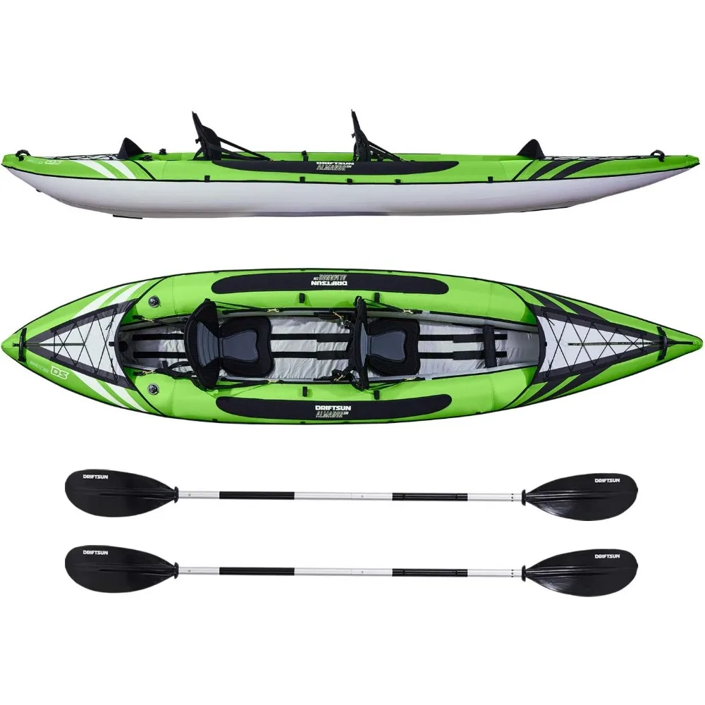 

Inflatable Kayak - Inflatable Touring Kayak - Inflatable 1 and 2 Person Kayaks for Adults with EVA Padded Seats, High Back Supp