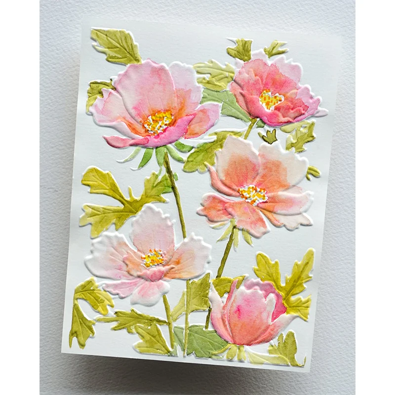 New Sea Anemone Bouquet 3d Embossed Plastic Embossed Folder And Mold For Card Making Scrapbook Paper Diy Decorative Products plastic embossing folder embossing folder