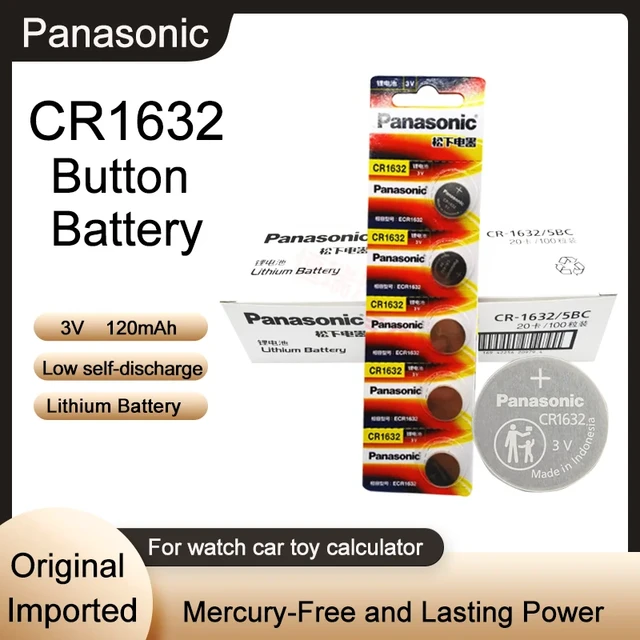 Panasonic CR1632 3V Lithium Battery 5-Pack – UHS Hardware