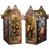DIY Book Nook Wooden Miniature Model Kit Law of the Night Bookend Assembled 3D Puzzle Rose Castle Bookshelf Home Decor Gifts 1