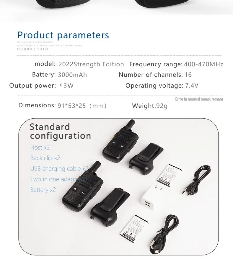 Ksut rewalkie משדר בגודל קטן Uhf סט 16 ערוץ מיני ילדים ערוץ מיני טוקי מתלוקי רדיו 2 דרך 2022sl