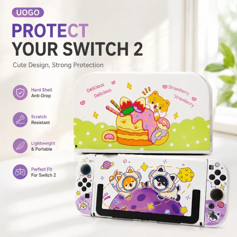 Enhanced Cartoon Pattern Hard Shell Dock Cover with Precision Cutout and Dust Barrier