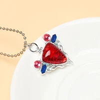 Anime JoJo Bizarre aventure Collier Joseph Joestar colliers femme mode rouge rubis pierre coeur Collier Cosplay Collier 2