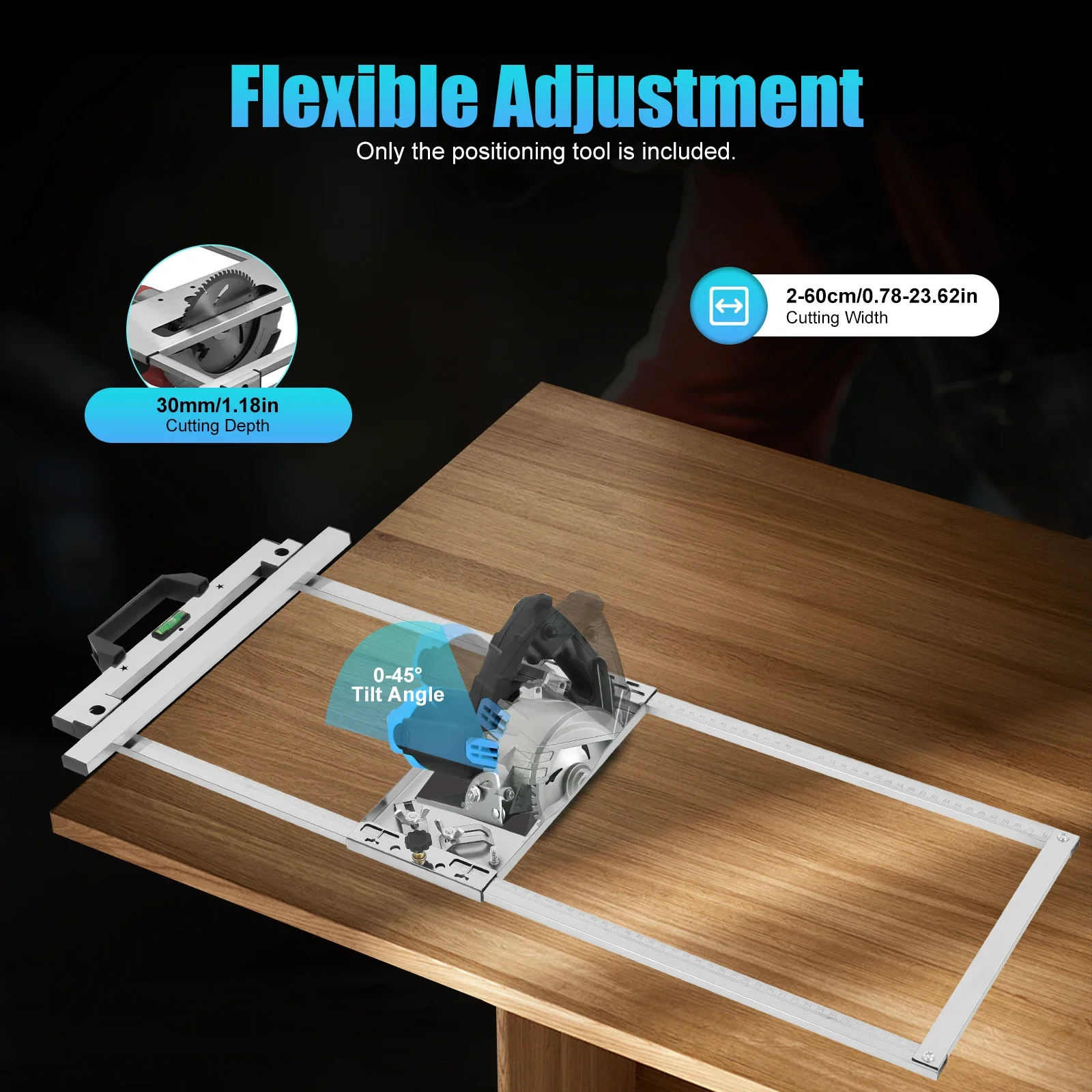 Positioning Cutting Board Tool, Circular Saw Guide System, Woodworking Accurate Rip-Cut Track Rail Edge Frame Tool For 4β Saw