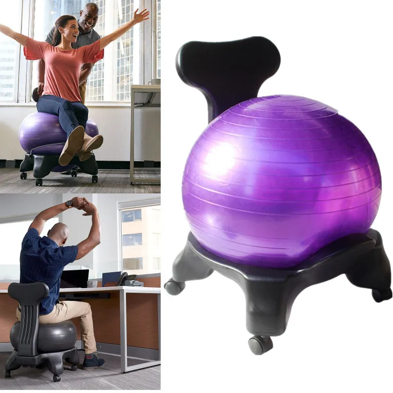 Boule de Yoga avec poignée et housse, chaise d'assise pour la maison et le  bureau, exercice, pilates, étirements, gym, entraînement musculaire,  fitness - AliExpress