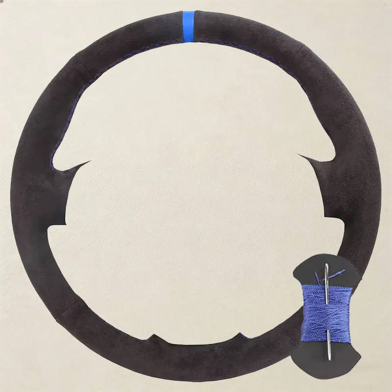 Premium Suede Leather Steering Wheel Cover - Luxury Auto Accessory Grip Cover