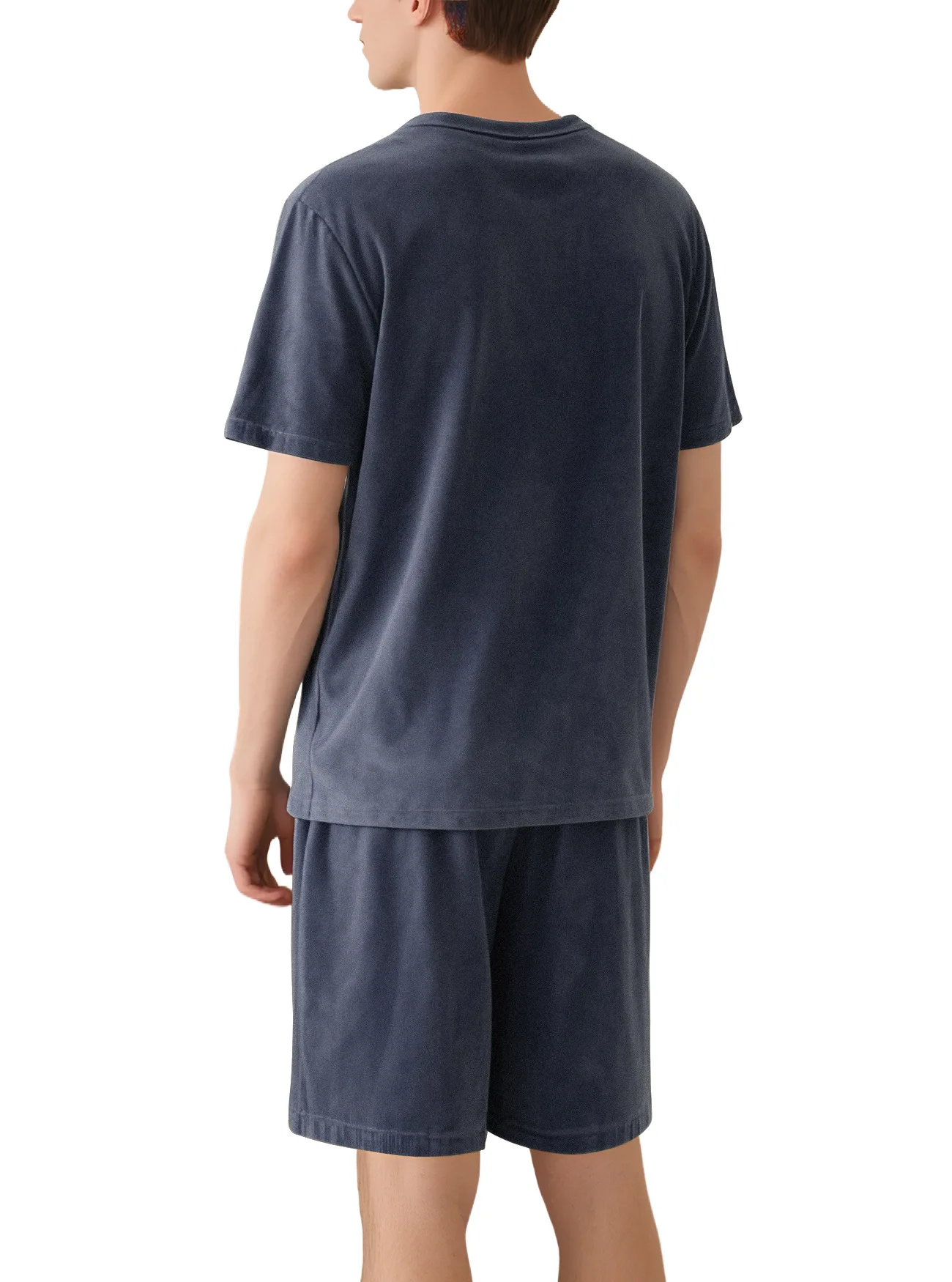 2026 Neues Herren-Set aus Wildleder: Lässiges Sport-T-Shirt mit kurzen Ärmeln und Shorts, einfarbig, Rundhals, Loungewear, Streetwear-Outfits – Detail 33