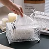 Crystal Pattern Tissue Box Household Living Room Coffee Table Light Luxury Suction Paper Box Wall Hanging Bathroom Tissue Box 1