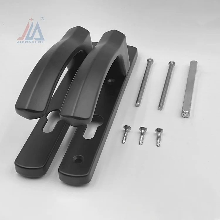 Special offer black 85 aluminum upvc door lever handle door lock handle set for external