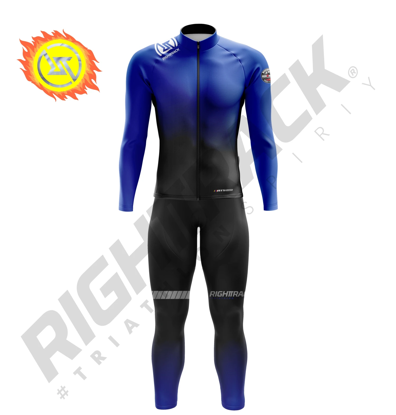 New RIGHTTRACK Winter Trisuit Thermal Fleece Long Sleeve Skinsuit Skiing Cycling Running Skating Triathlon Sports Apparel 3