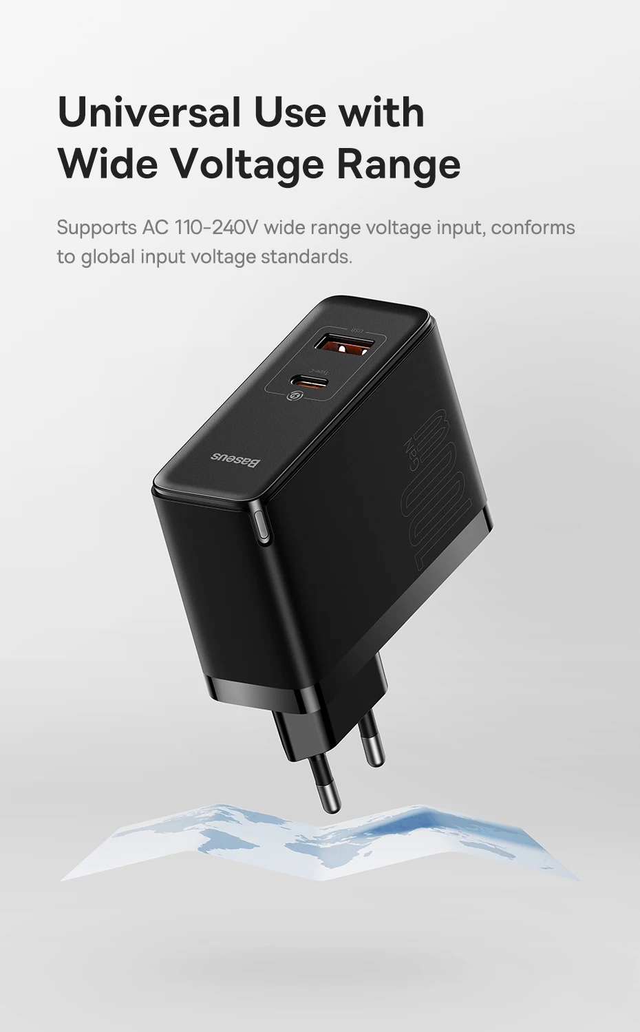 Baseus GaN5 Pro Fast Charger C+U 100W CN - Baseus Official Store