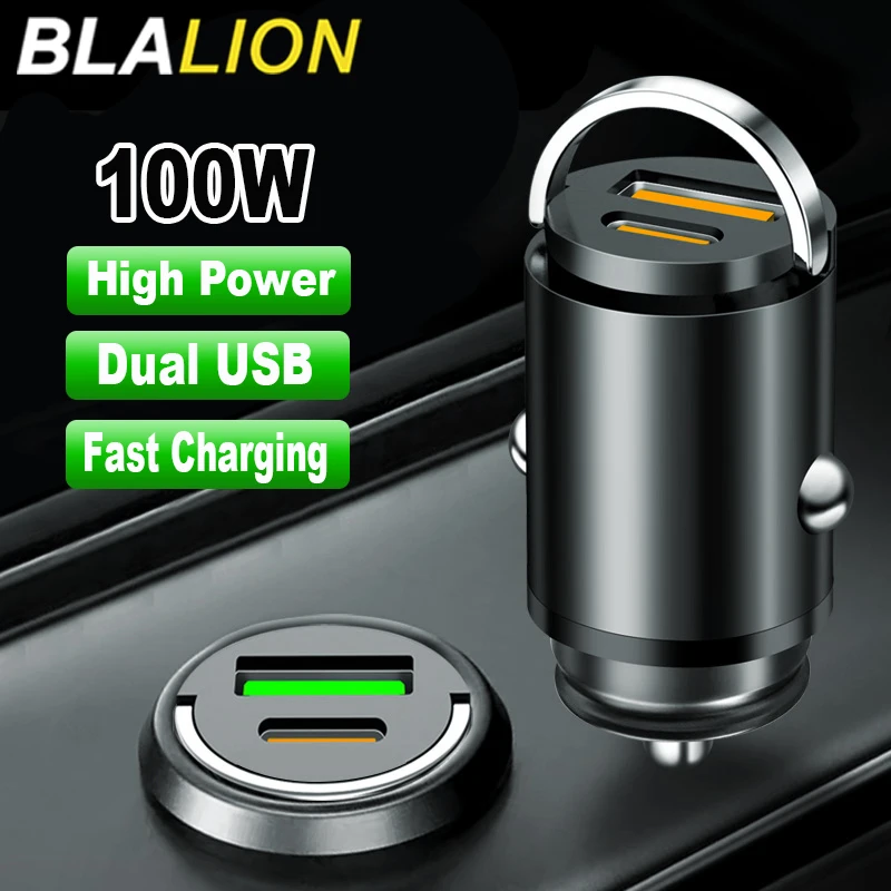 BLALION100WDualPortsUSBCarChargerLighterFastChargingCarPhoneChargerAdapterfor