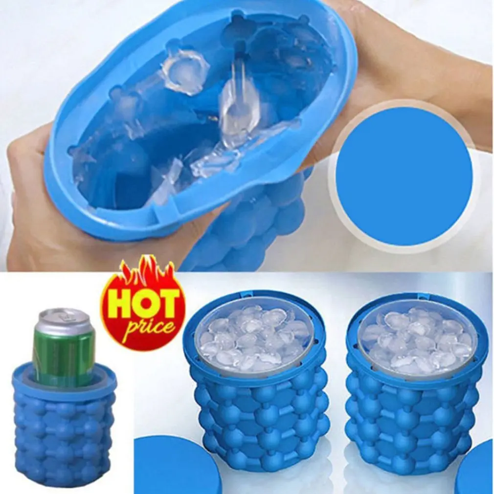 Dropship Combler Ice Cube Tray With Lid And Bin, Small Round Ice