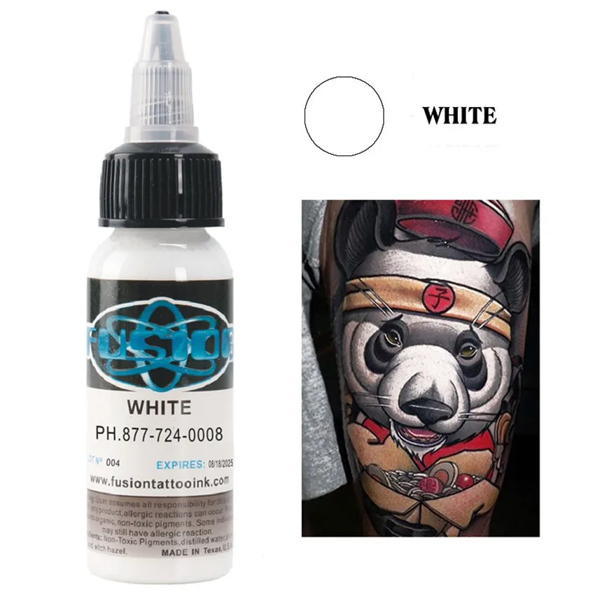 240ml Natural Plant Professinal Tattoo Ink White Color Semi Permanent Makeup Pigment Paints Bottles Body Art Tool American Brand