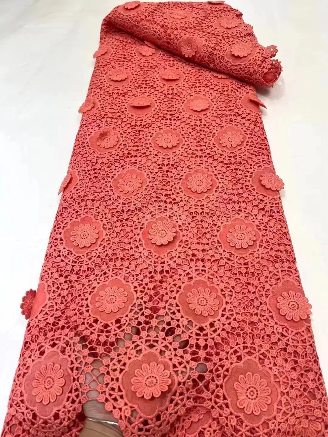 

Nigerian Lace Fabric 2023 High Quality Lace African Lace Fabric Cotton Lace Guipure Cord Lace Fabric For Wedding Party Sewing N