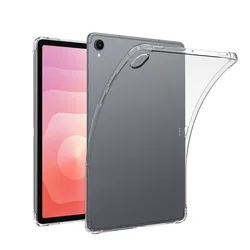 Transparent Shockproof TPU Tablet Case - Soft Anti - Scratch Protective Back Cover (Red)