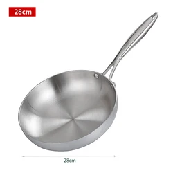 Premium 304 Stainless Steel Non-Stick Frying Pan - Versatile Cookware - Frying Pan (28cm)