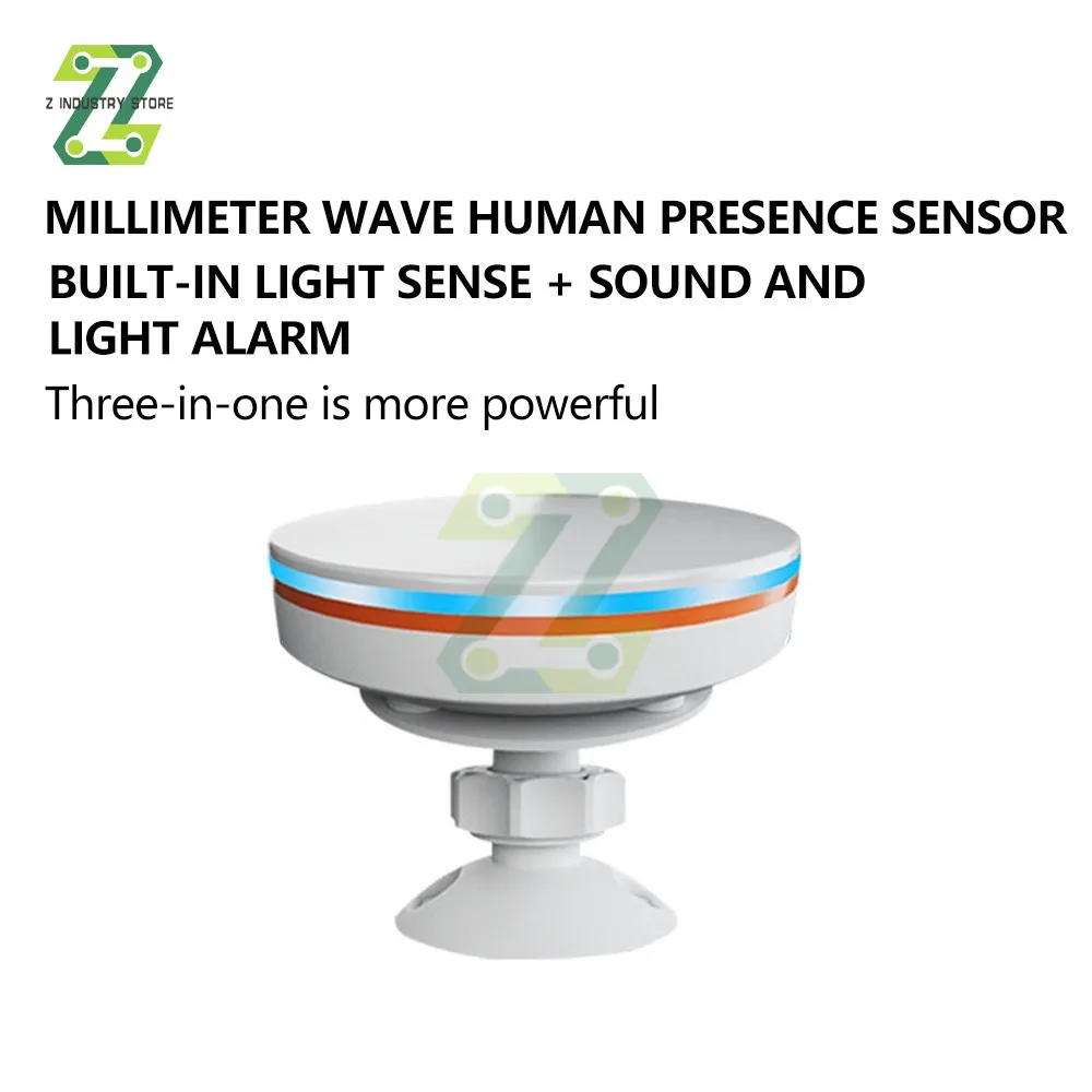 

ZigBee 3.0/Wifi Human Presence Sensor 5V MMwave 24G Radar With Siren Alarm Motion Lux Detection Tuya/Smart Life Home Automation