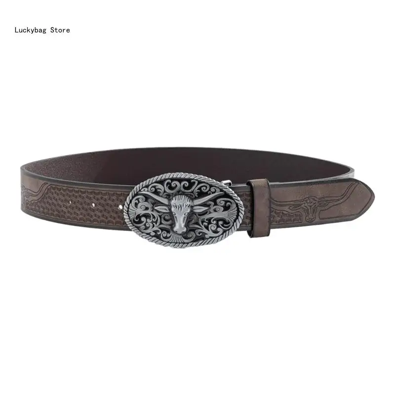 

Взрослый пояс из искусственной кожи с тиснением и пряжкой, мужской ковбойский костюм, аксессуары