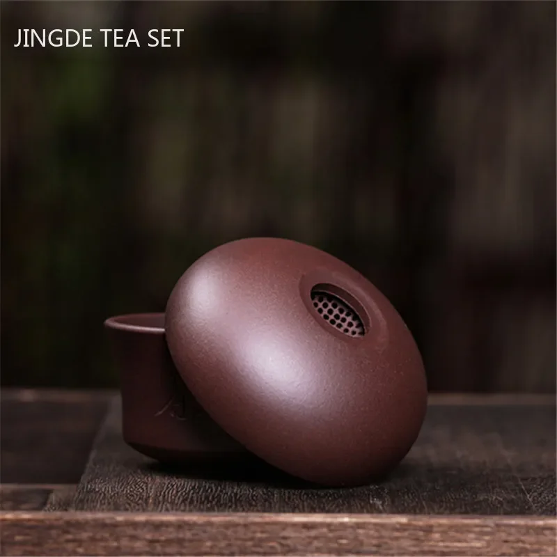 Yixing Purple Clay Leak Original Ore Purple Mud Filter Fine Tea Leak  Handmade Tea Strainer Chinese Tea Set Accessories