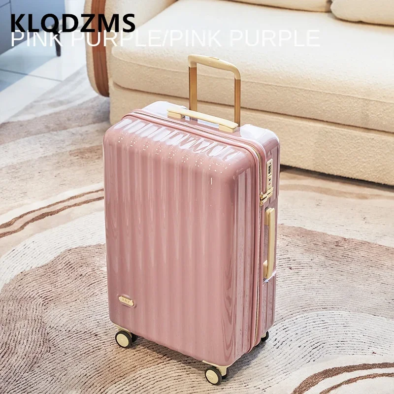 

Мужской чемодан KLQDZMS 20 дюймов, 22 дюйма, 24 дюйма, 26 дюймов, 28 дюймов, Ультра-яркий чемодан, 30-дюймовая USB-зарядка, тележка большой емкости, ручной чемодан