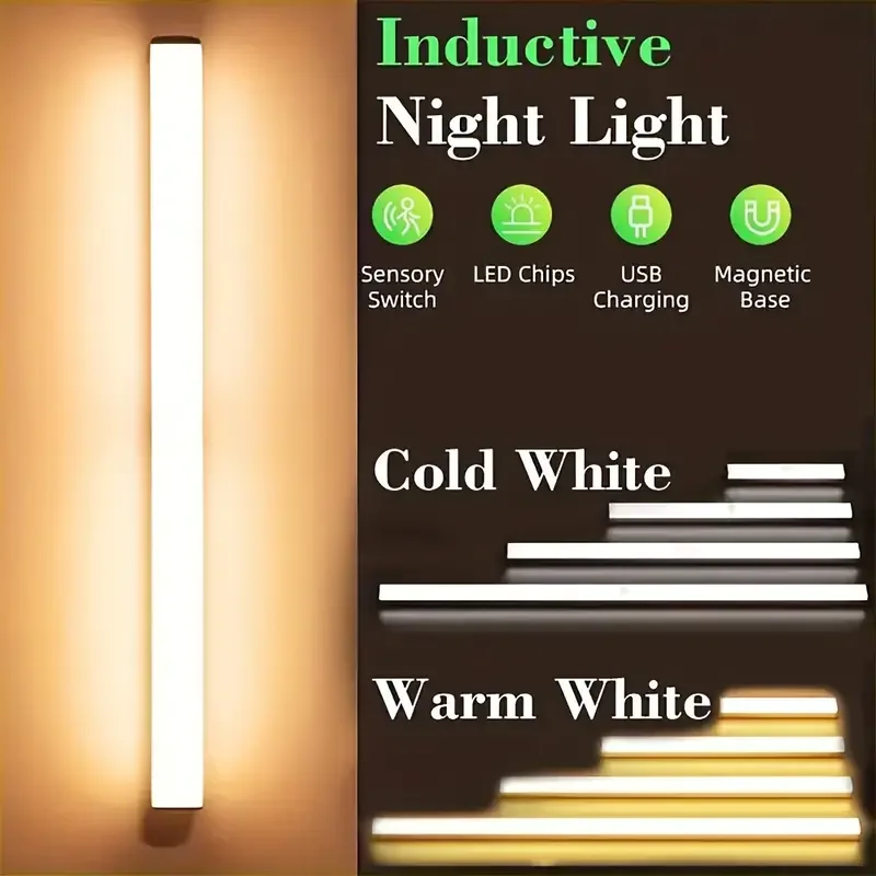 LED Motion Sensor Light Wireless USB Rechargeable Motion Detection Suitable for Kitchen Wardrobe Corridor and Staircase Lights