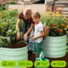2-Pack Oval Galvanized Steel Raised Garden Bed Open Base Safety Edge Metal Planter Box Raised Beds for Vegetables Flowers Herbs