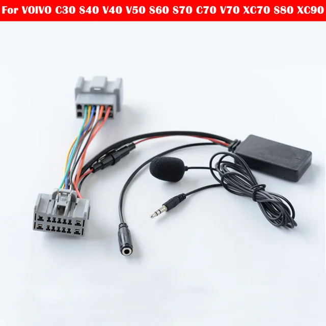 For VOlVO C30 S40 V40 V50 S60 S70 C70 V70 XC70 S80 XC90 With Mic Car Bluetooth 5.0 Wireless Phone Call Handsfree AUX In Adapter