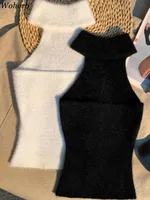 Débardeurs courts sexy Y2K, mode automne 2026, vêtements pour femmes, gilet uni polyvalent, style coréen, sans manches, dos nu, tricoté 1