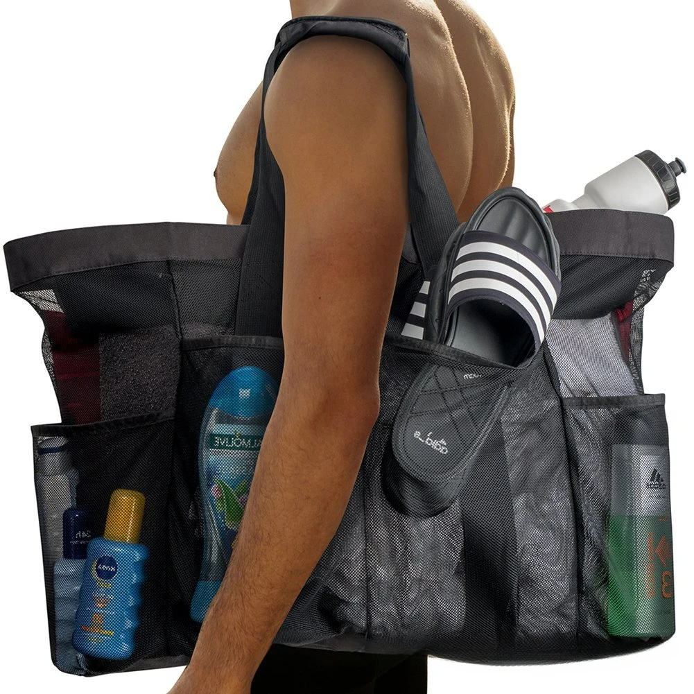 

Mesh Beach Bag - One-Shoulder Beach Bag for Family Beach Bag for Toys & Vacation Essentials