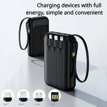  Emergency Outdoor Solar Power Bank Mini 10000mAh Big Capacity Powerbank Phone External Solar Cell Fast Charging Phone Charger 