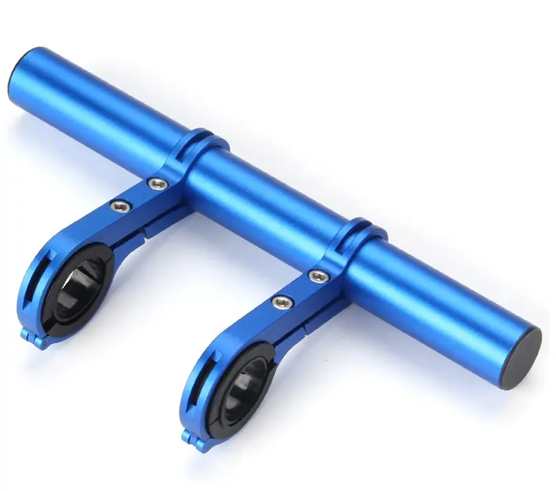 Soporte extendido para manillar de bicicleta de 20 cm, soporte para bicicleta, soporte para computadora, soporte de aleación, marco doble, clip para bicicleta